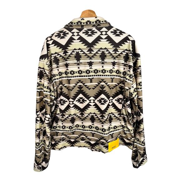 Wesc Mens Size Medium Womens Large Corduroy Trucker Blanket Jacket Aztec Western - Picture 2 of 13